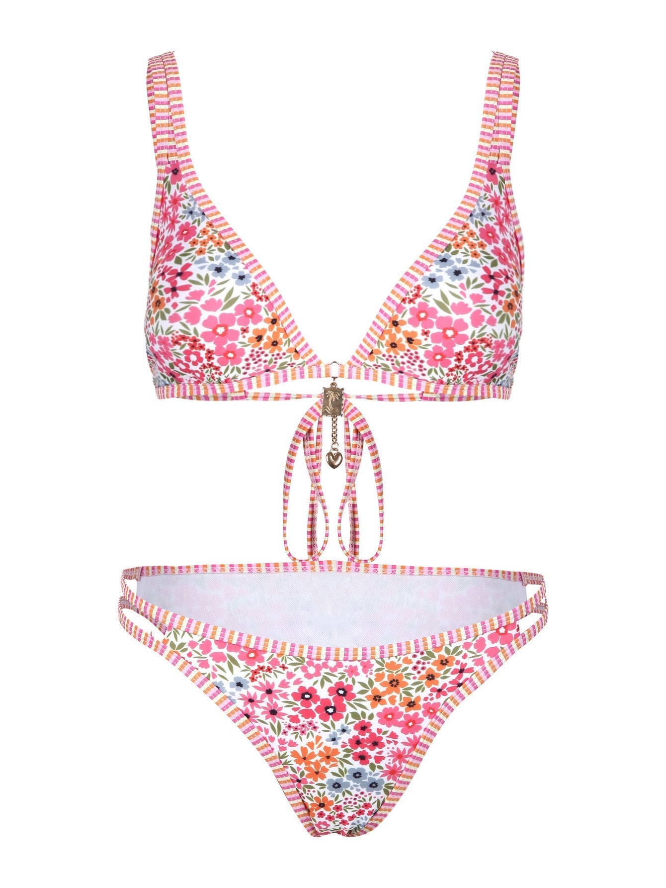 Trendy Floral Printed Bikini Swimwear