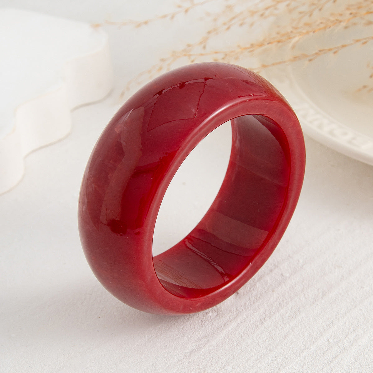 Wide Smooth Steet Acrylic Bracelets