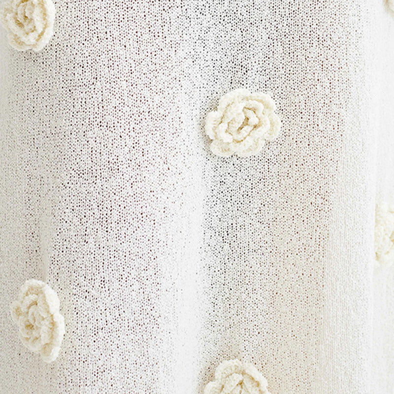 3D Floral Off Shoulder Dress Cover Up