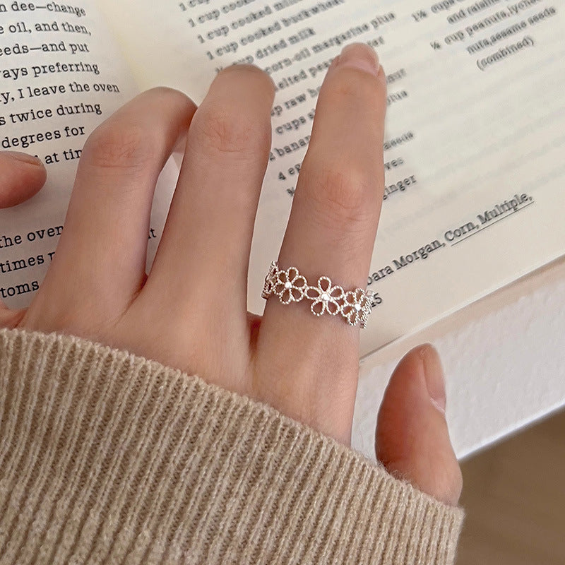 Vintage Lace Hollow Out Silver Rings