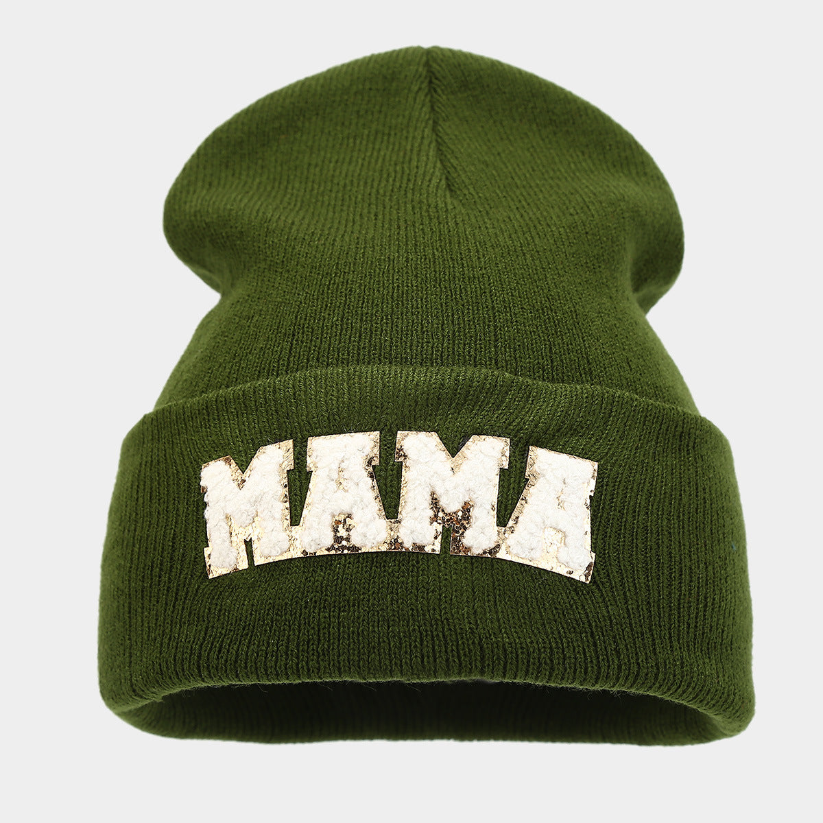 Simple Solid Color Letter Embroidery Knit Beanie