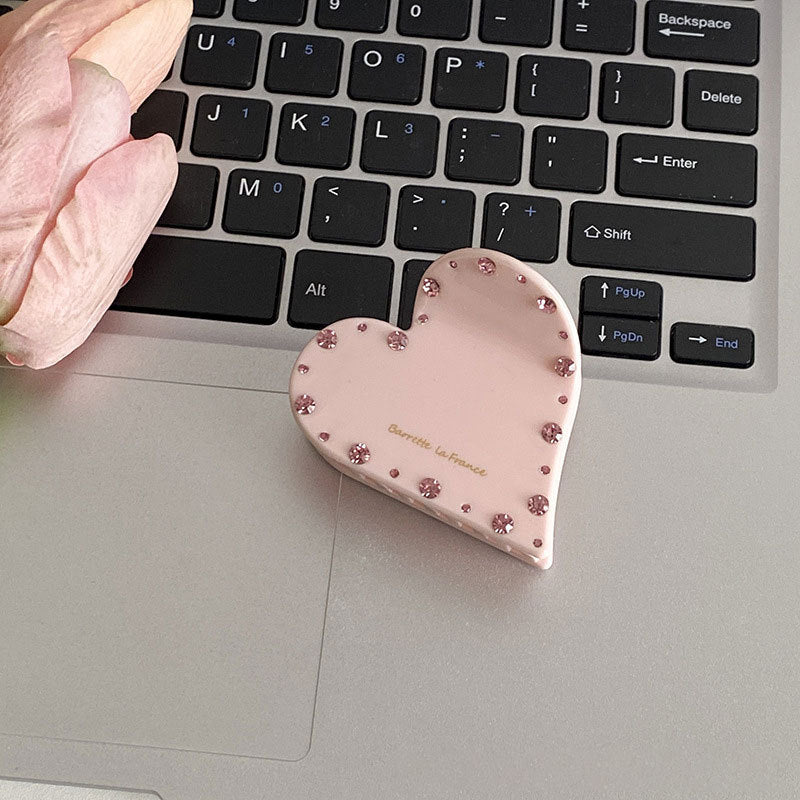 Loved Shape Solid Color Cute Hair Claws