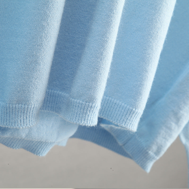 Trendy Polo Collar Long Sleeve Knit Sweater