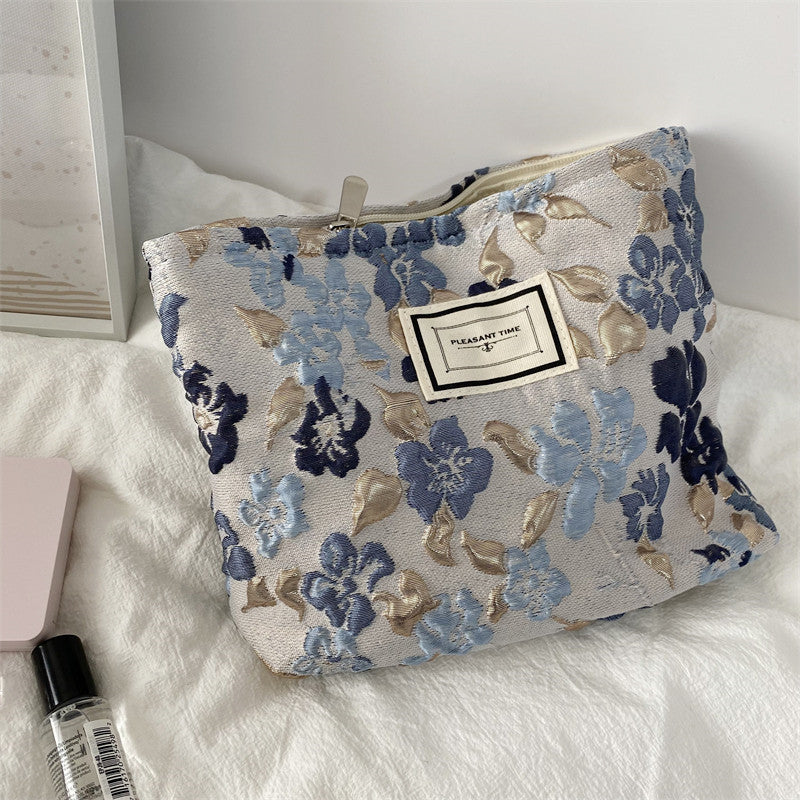 Flower Print Sweet Large Capacity Make Up Bag