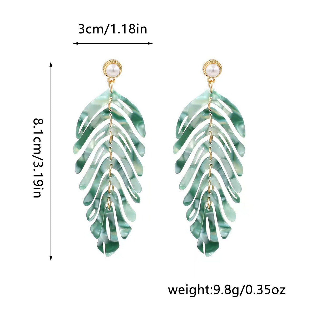 Bohemian Unique Leaf Tassel Stud Earrings