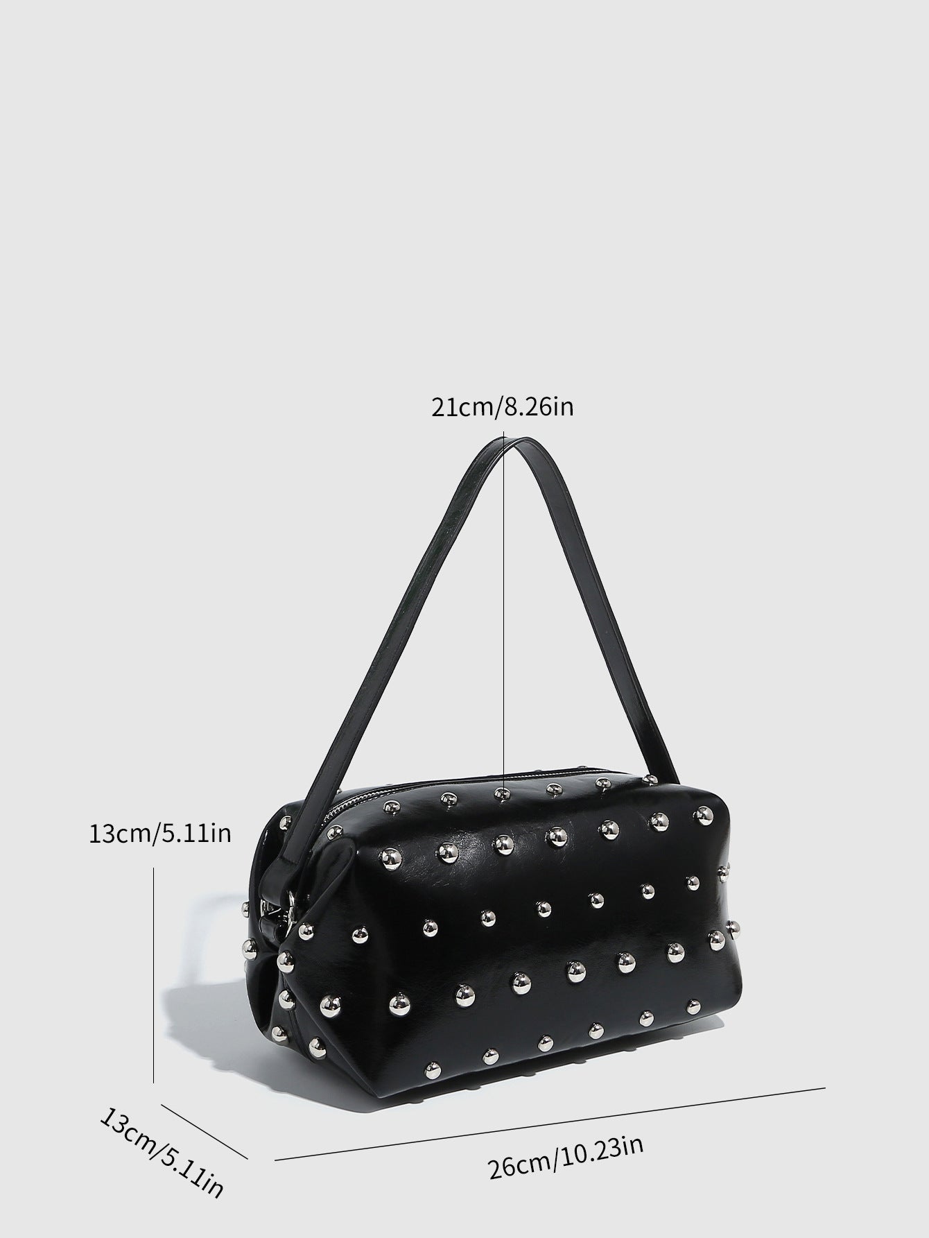 Vintage Studded Square Chain Shoulder Bag