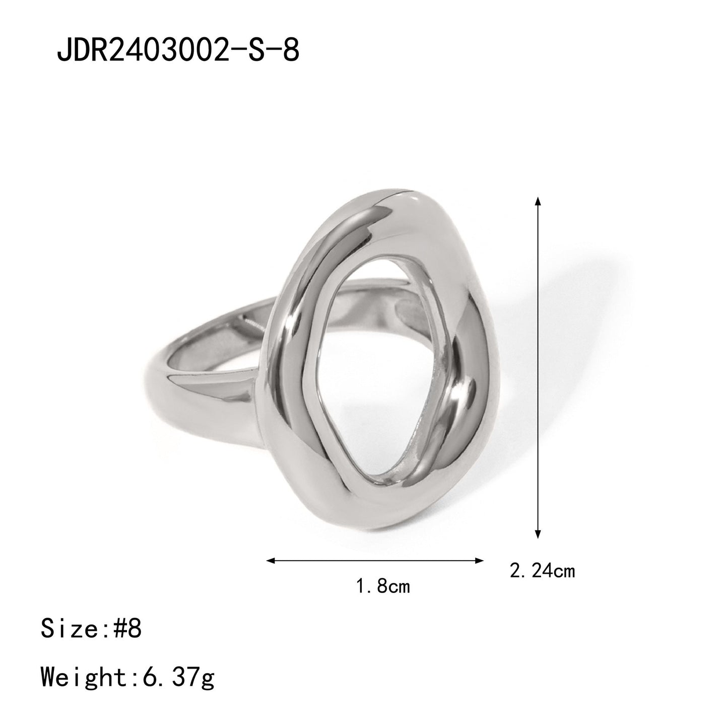 Hellow Out SIimple Geometric Ring