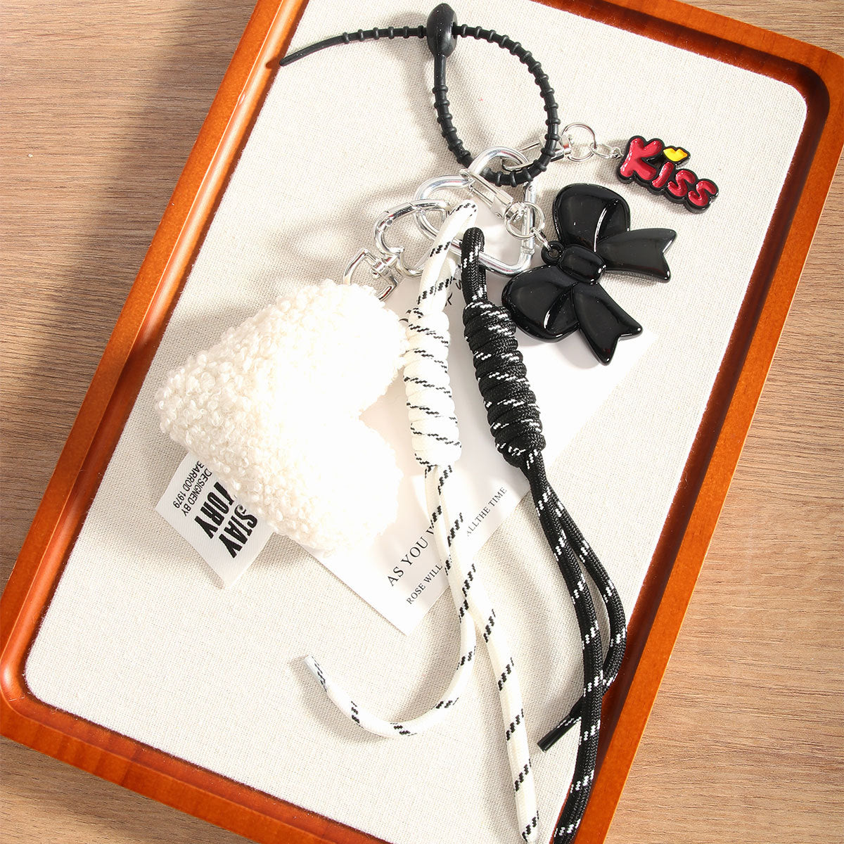 Simple Love Bow Keychain Bag Charms