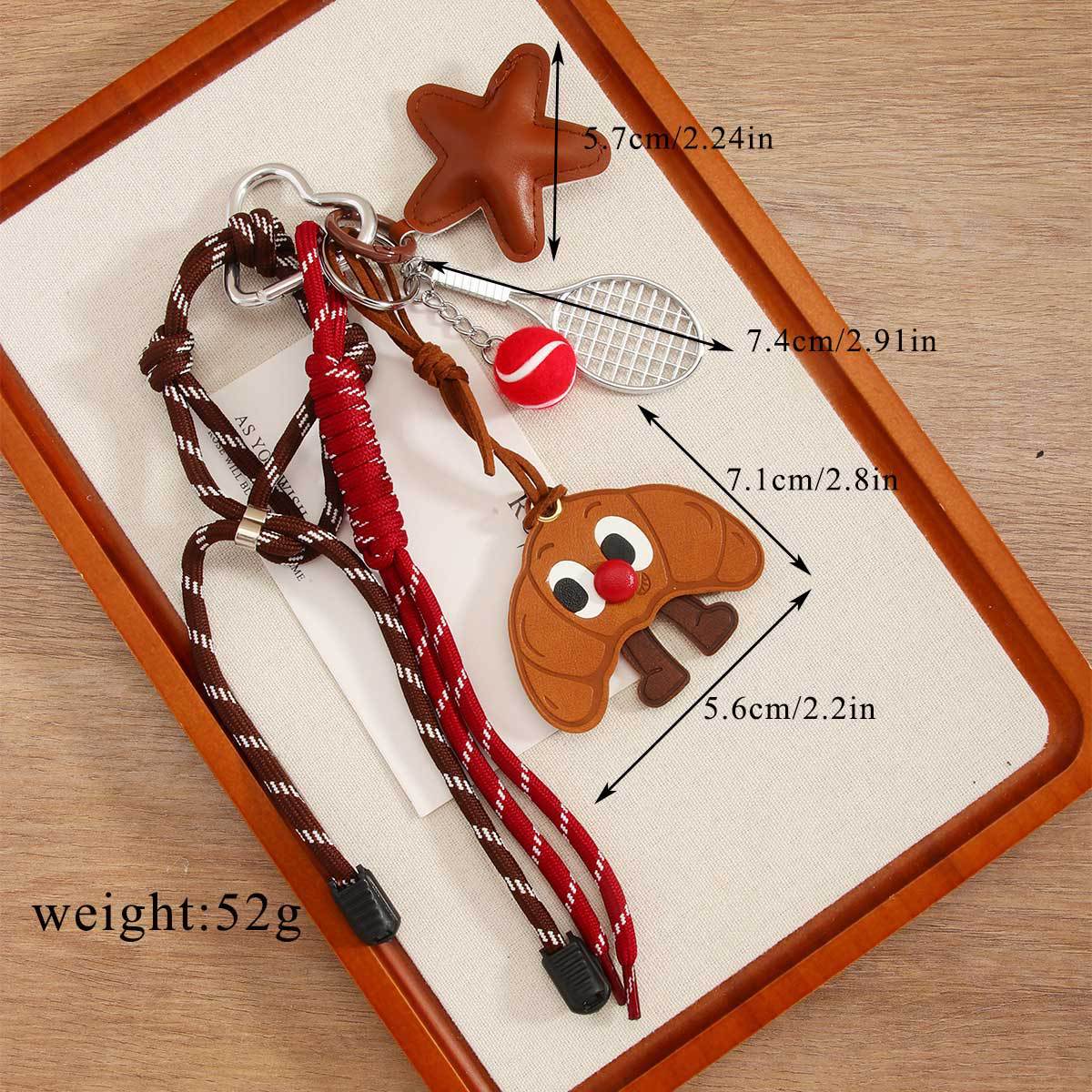 Cute Leather Rope Braided Keychain Bag Charms