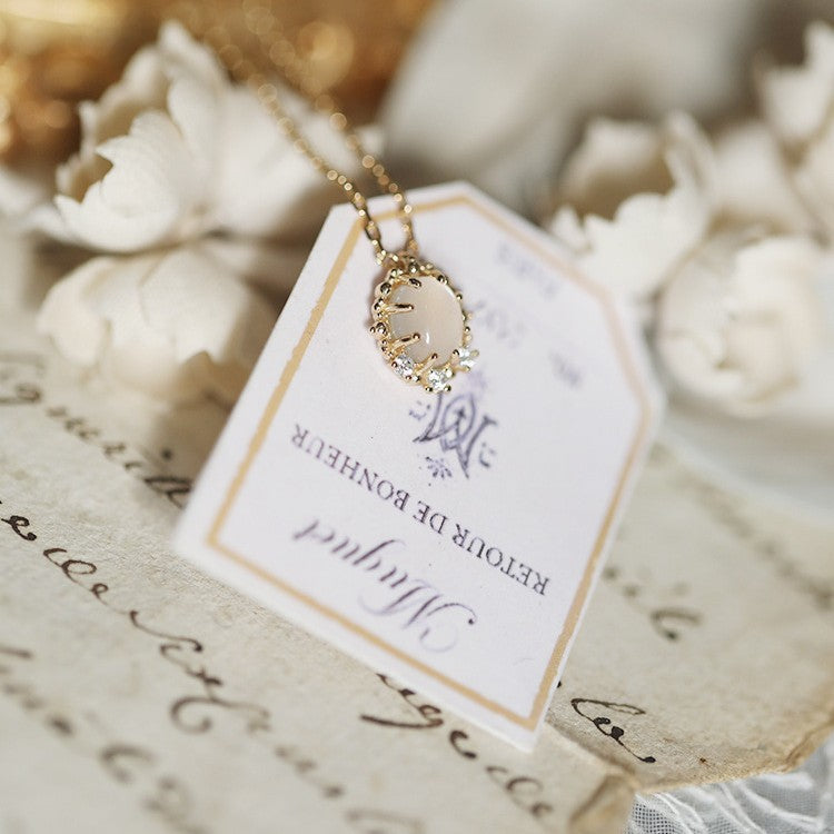 Elegant Round Moonstone Stud Earring