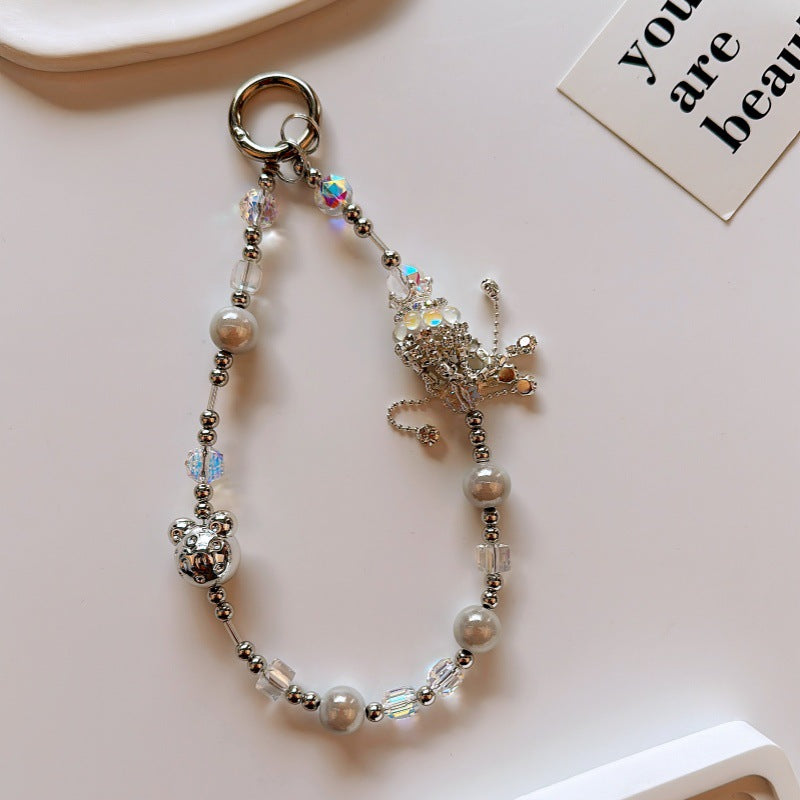 Cute Crystal Beaded Butterfly Keychain