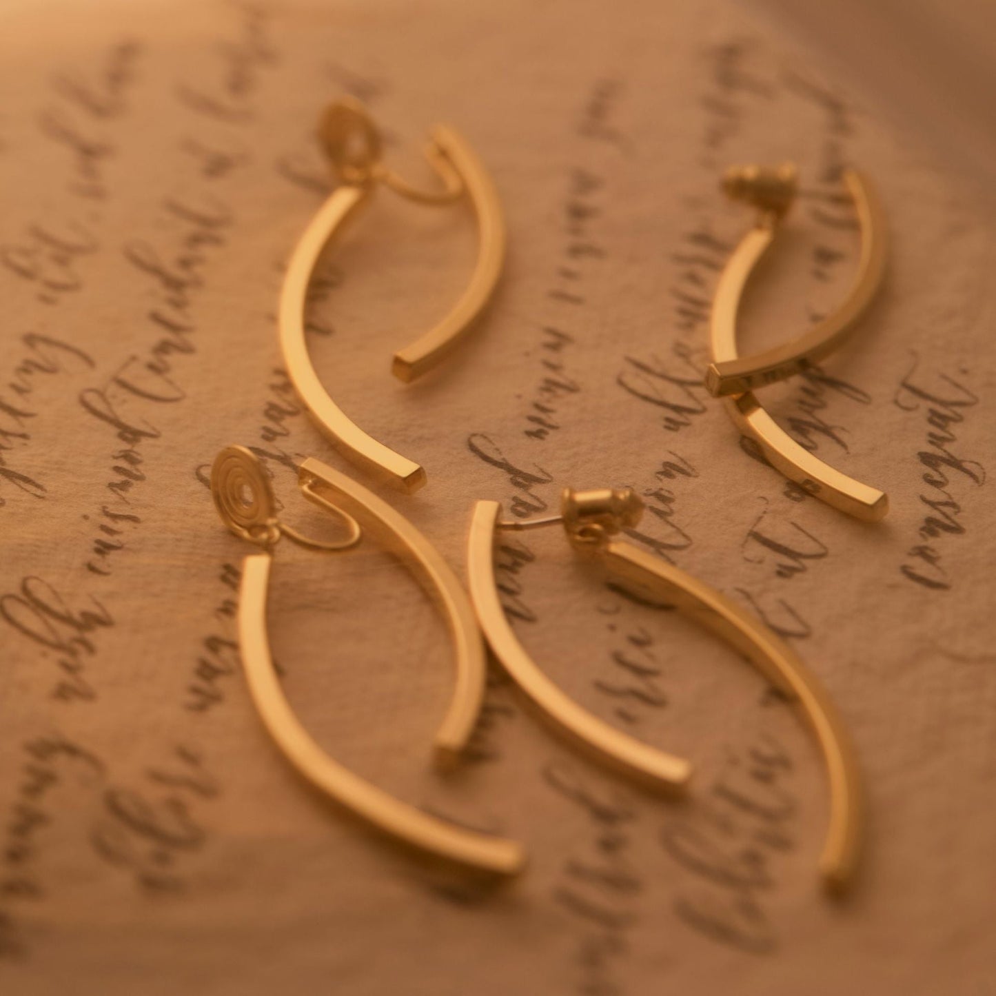 Simple Long Elegant Clip Earrings