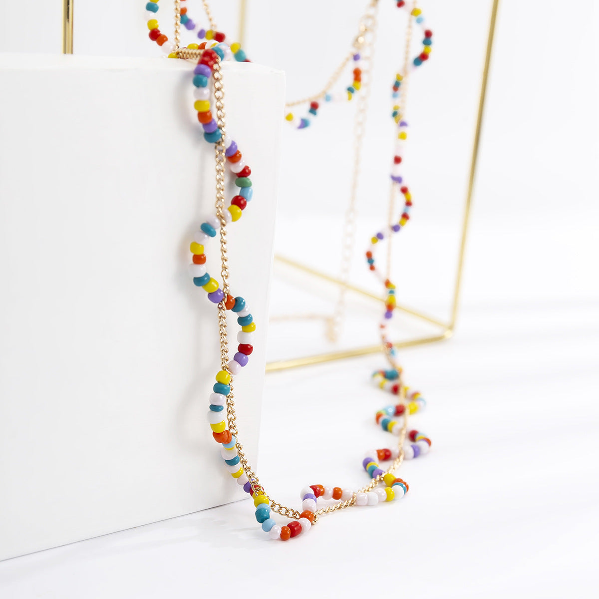 Colorful Bead Braided Flower Waist Chain
