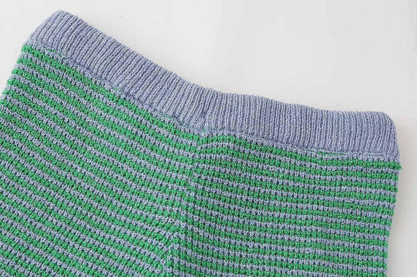 Casual Knit Collared Top and Shorts Set