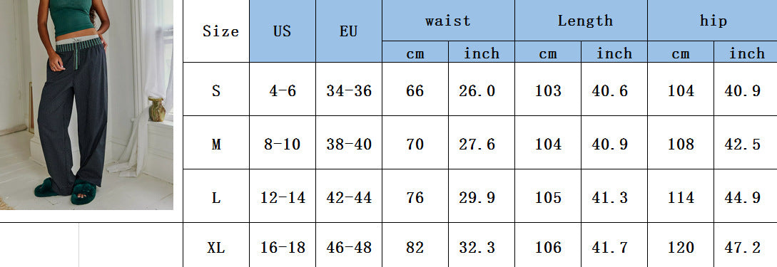 Striped Color Block Casual Pants