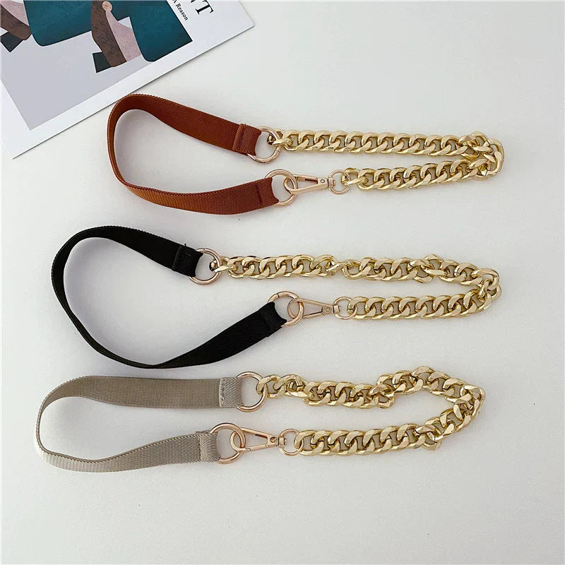 Chain Leather Splicing Simple Belt