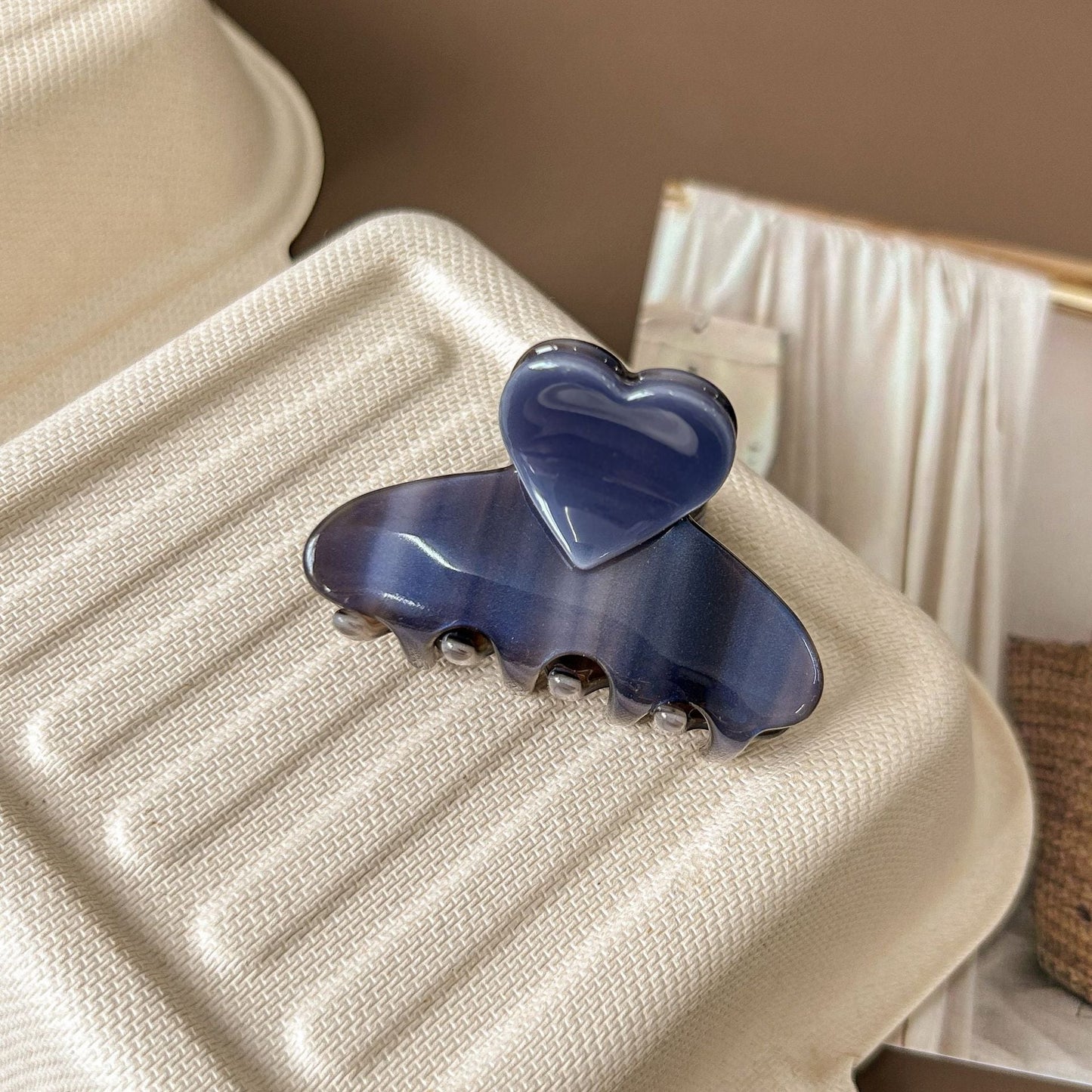 Cute Heart Acetate Small Hair Claw