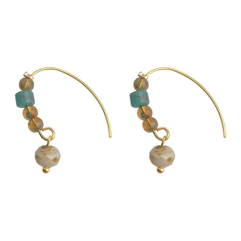 Vintage Handmade Glass Bead Dangle Earrings