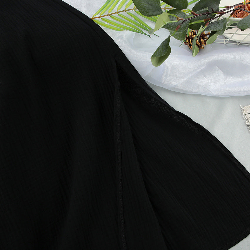 String Shoulder Split Sleepwear Dress