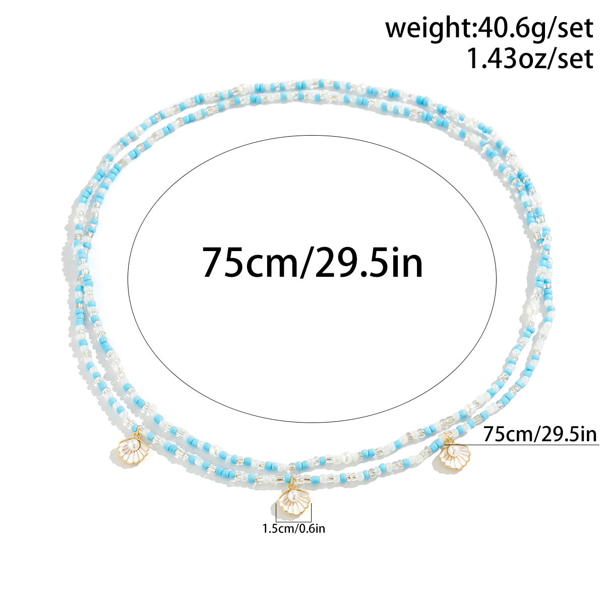 Sexy Pearl Scallop Shell Beaded Waist Chain