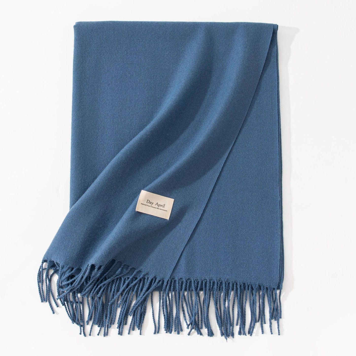 Simple Solid Color Fringed Winter Scarf