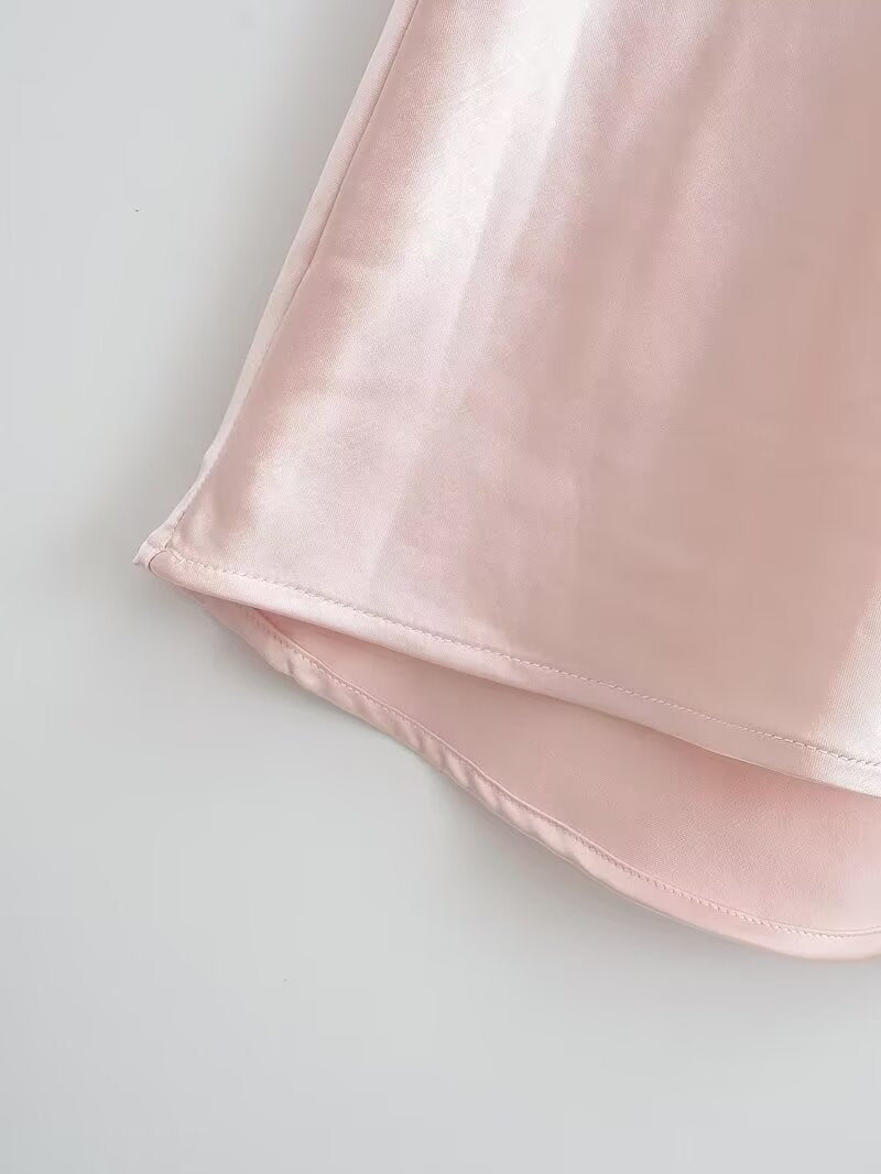 Elegant Solid Color Satin Mermaid Maxi Skirt