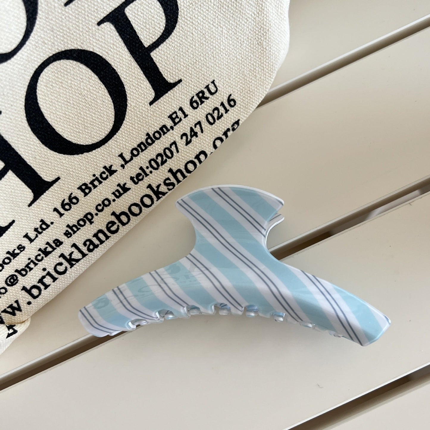 Sweet Striped Acrylic Hair Claw