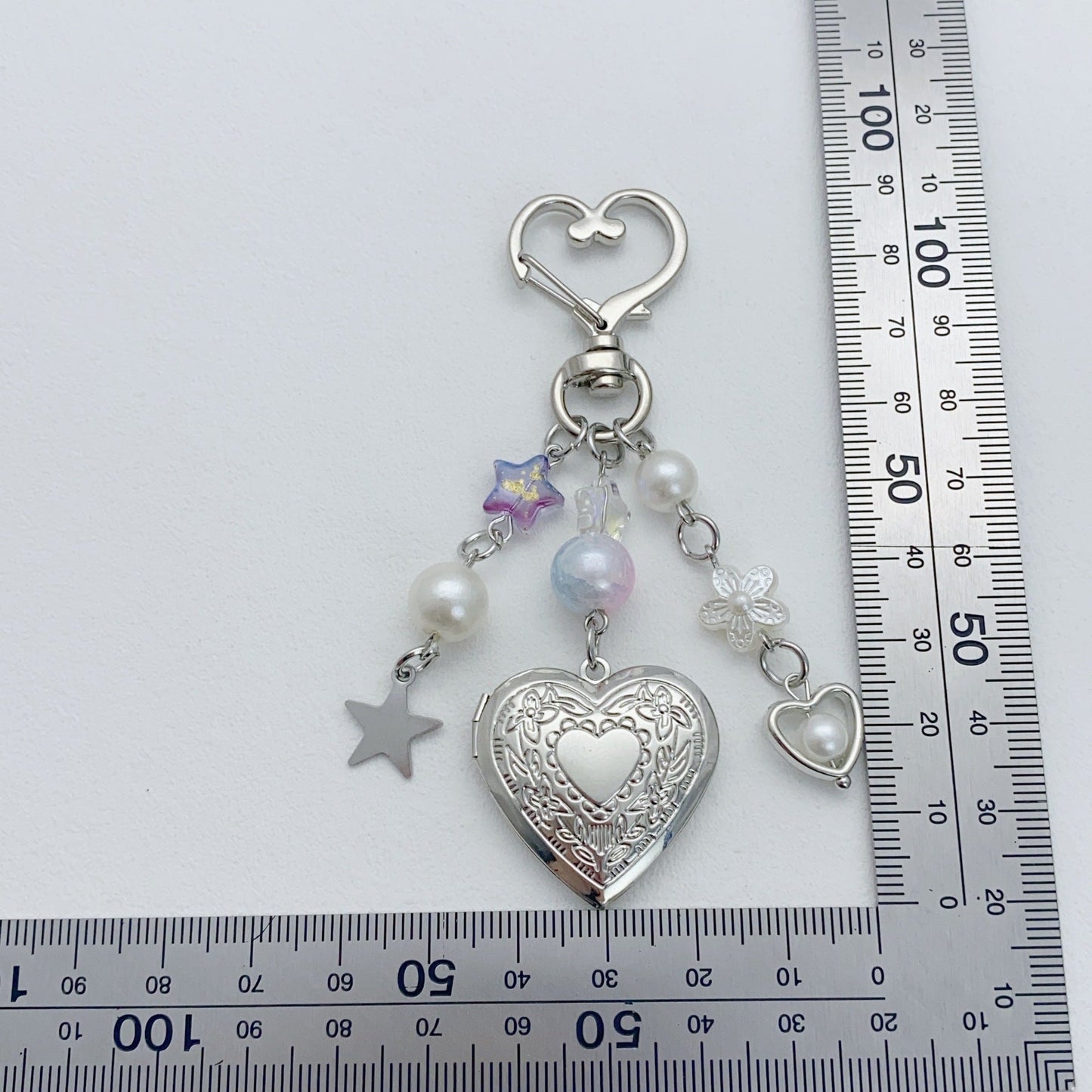 Metal Love Beads Keychain Bag Charms