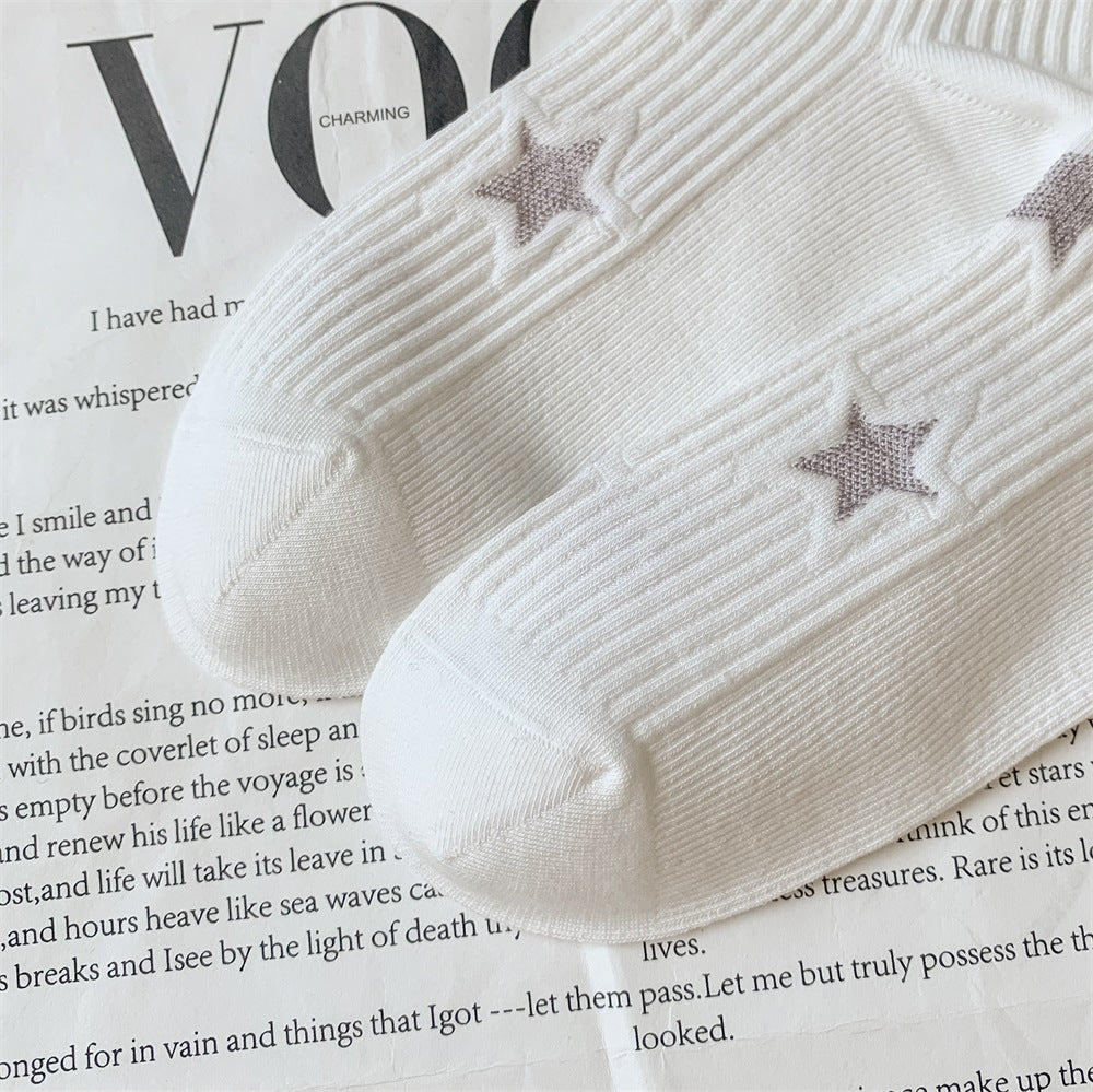 Star Simple Ribbed Daily Socks