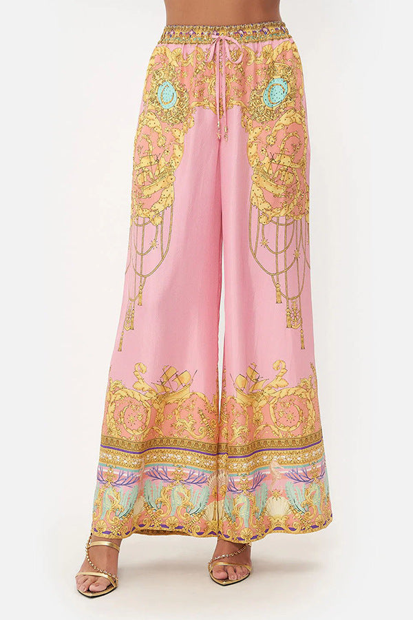 Print Lantern Sleeves Shirt Pant Casual Set