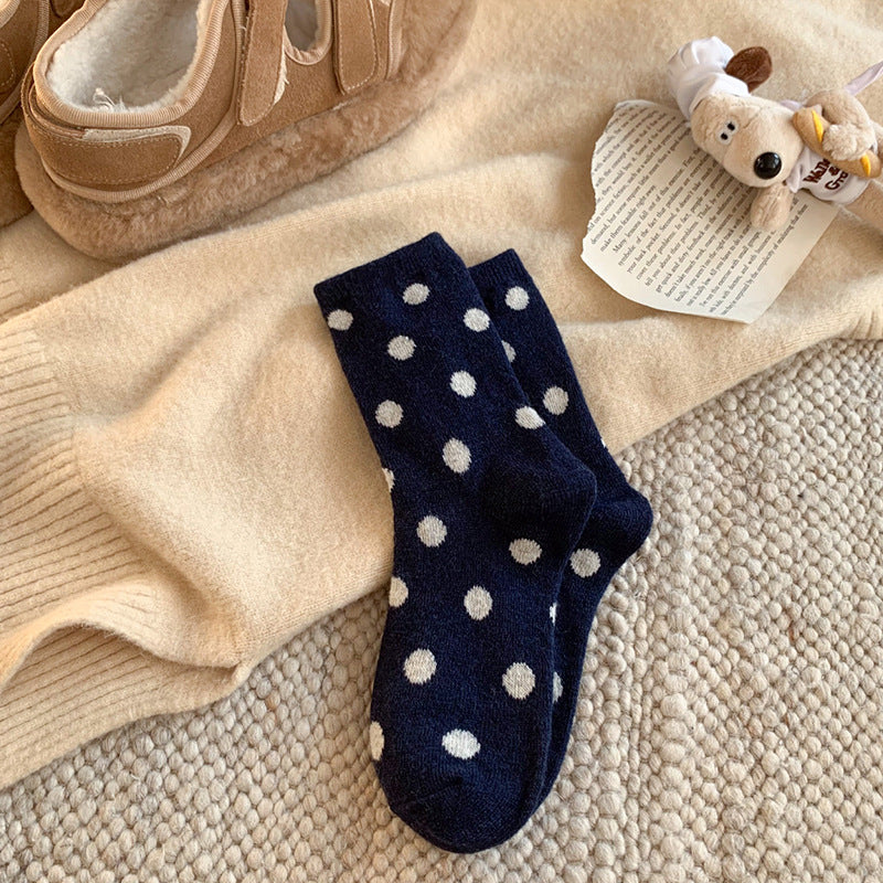 Color Block Thicken Polka Dot Socks