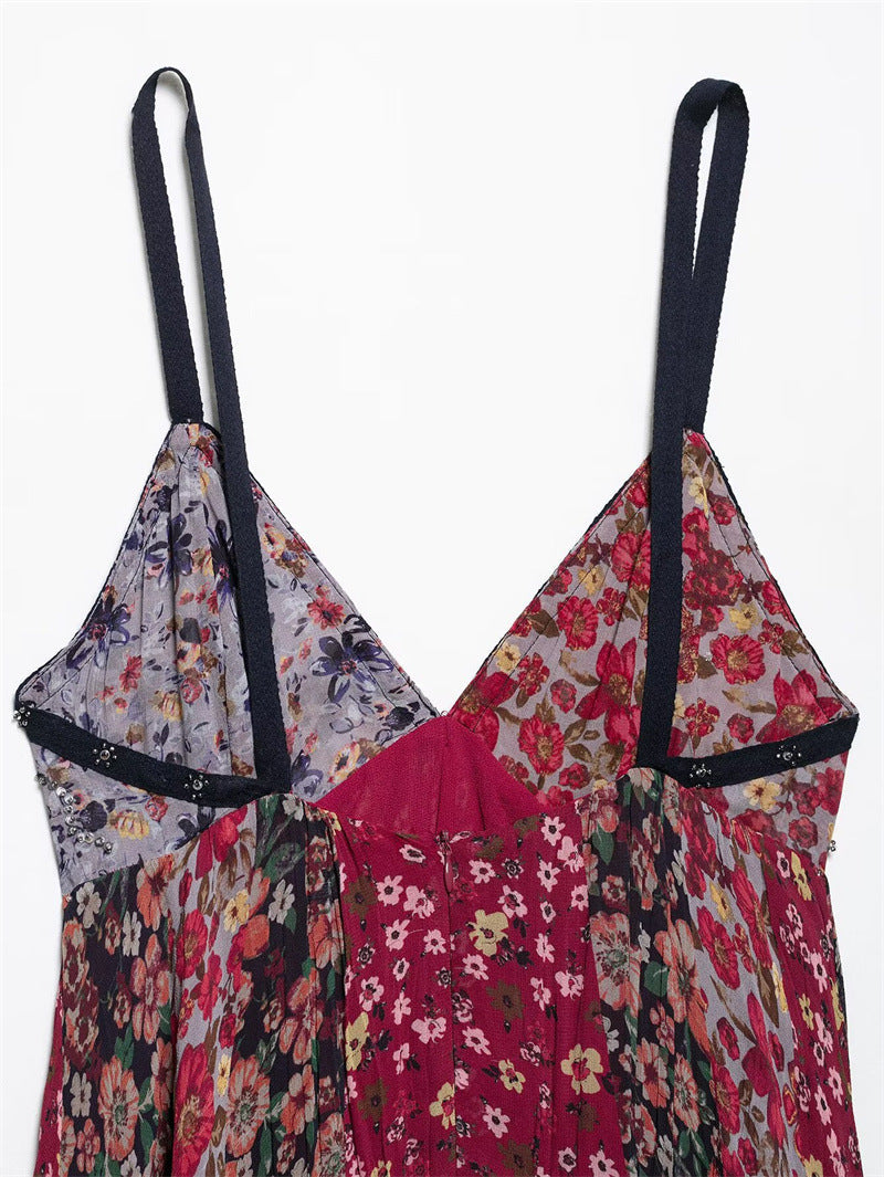 Casual Printed Spaghetti Strap Maxi Dress