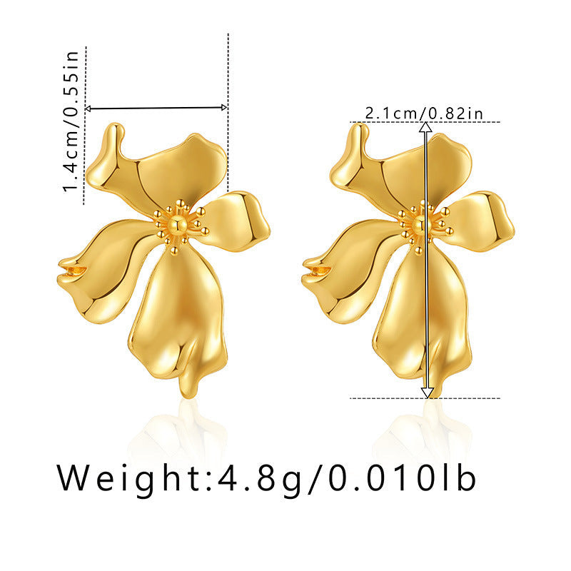 Elegant Irregular Flower Stud Earrings