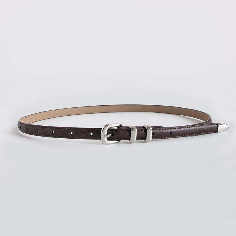 Simple Elegant Slim Leather Belt