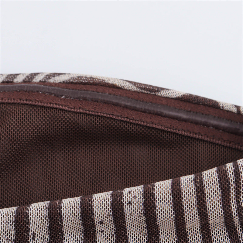 Vintage Striped Print Layered Halter Mini Dress