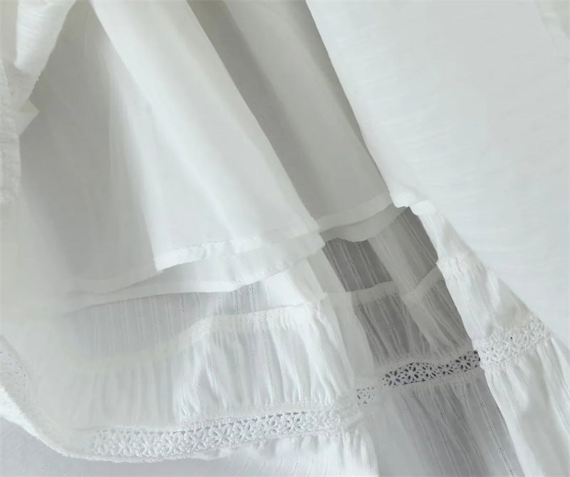 White Lace String Tie Flounce Sweet Set