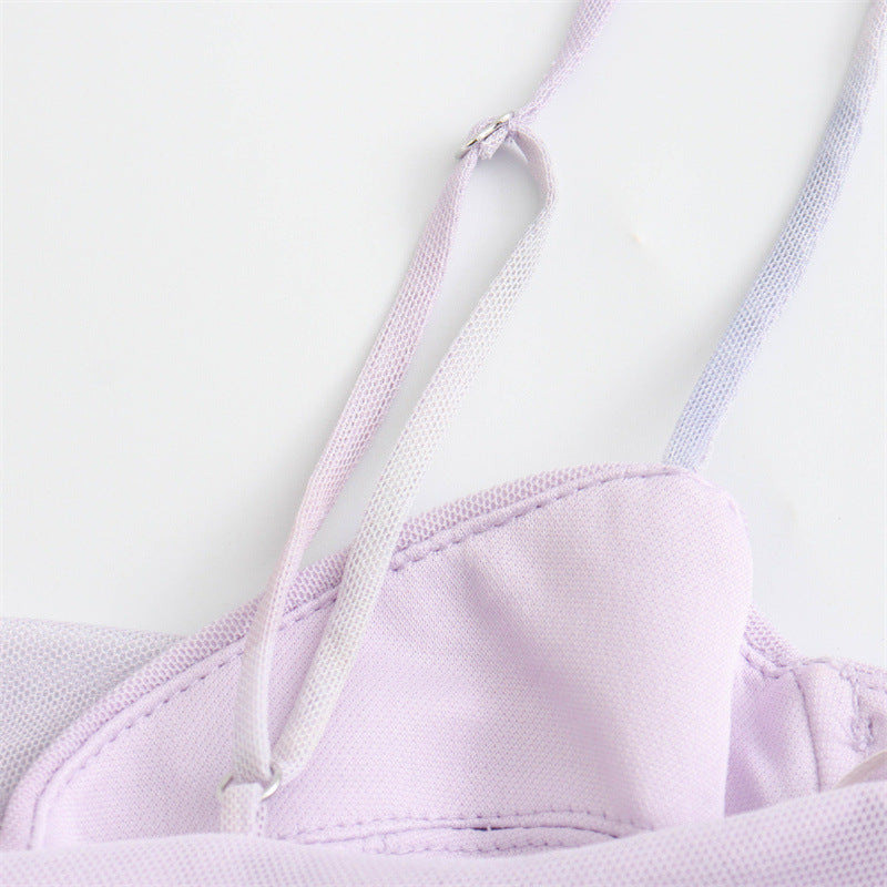 Elegant Mesh Ruched Spaghetti Strap Maxi Dress