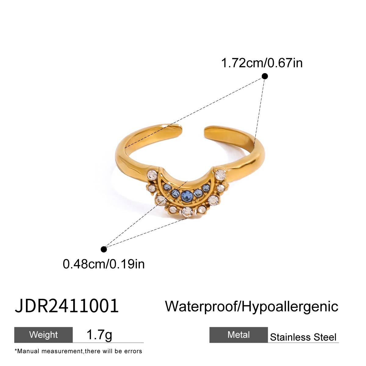 Moon Sun Zircon Layered Rings