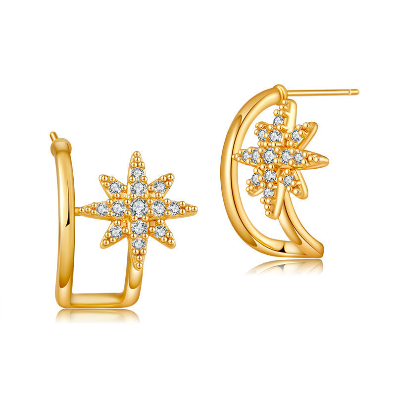 Snowflake Zircon Delicate Stud Earrings