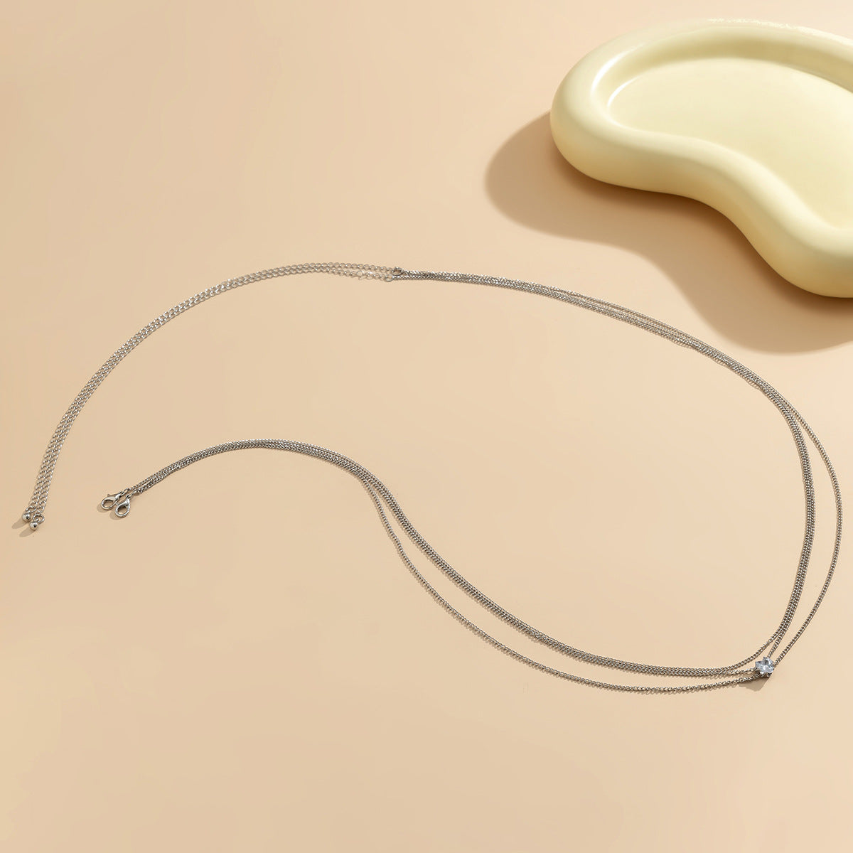 Simple Rhinestone Heart Waist Chain