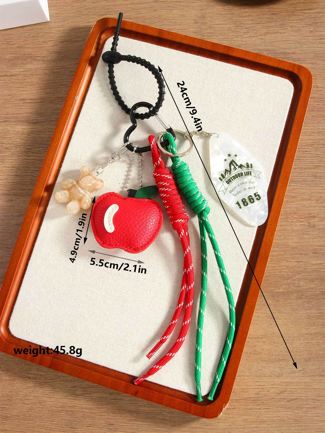 Cute Apple Bear Keychain Bag Charms