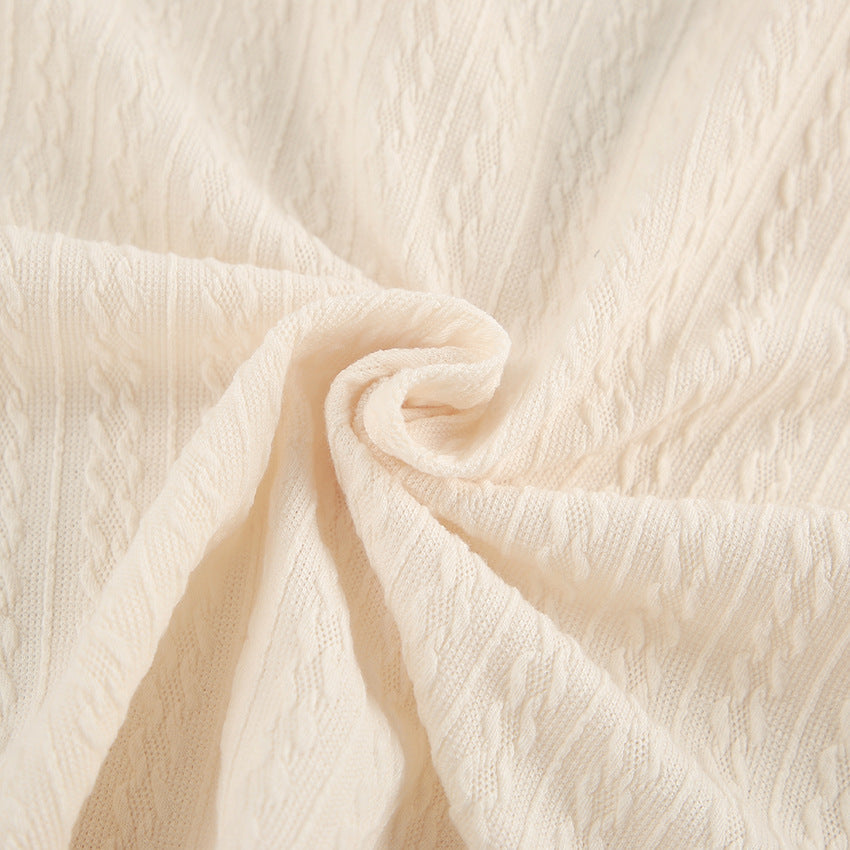 Simple Knit Solid Color Sleepwear Sets