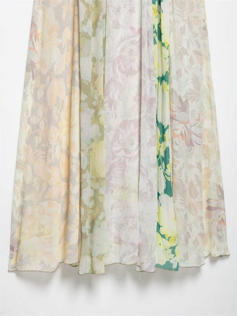 Casual Elegant Printed Mesh Halter Maxi Dress