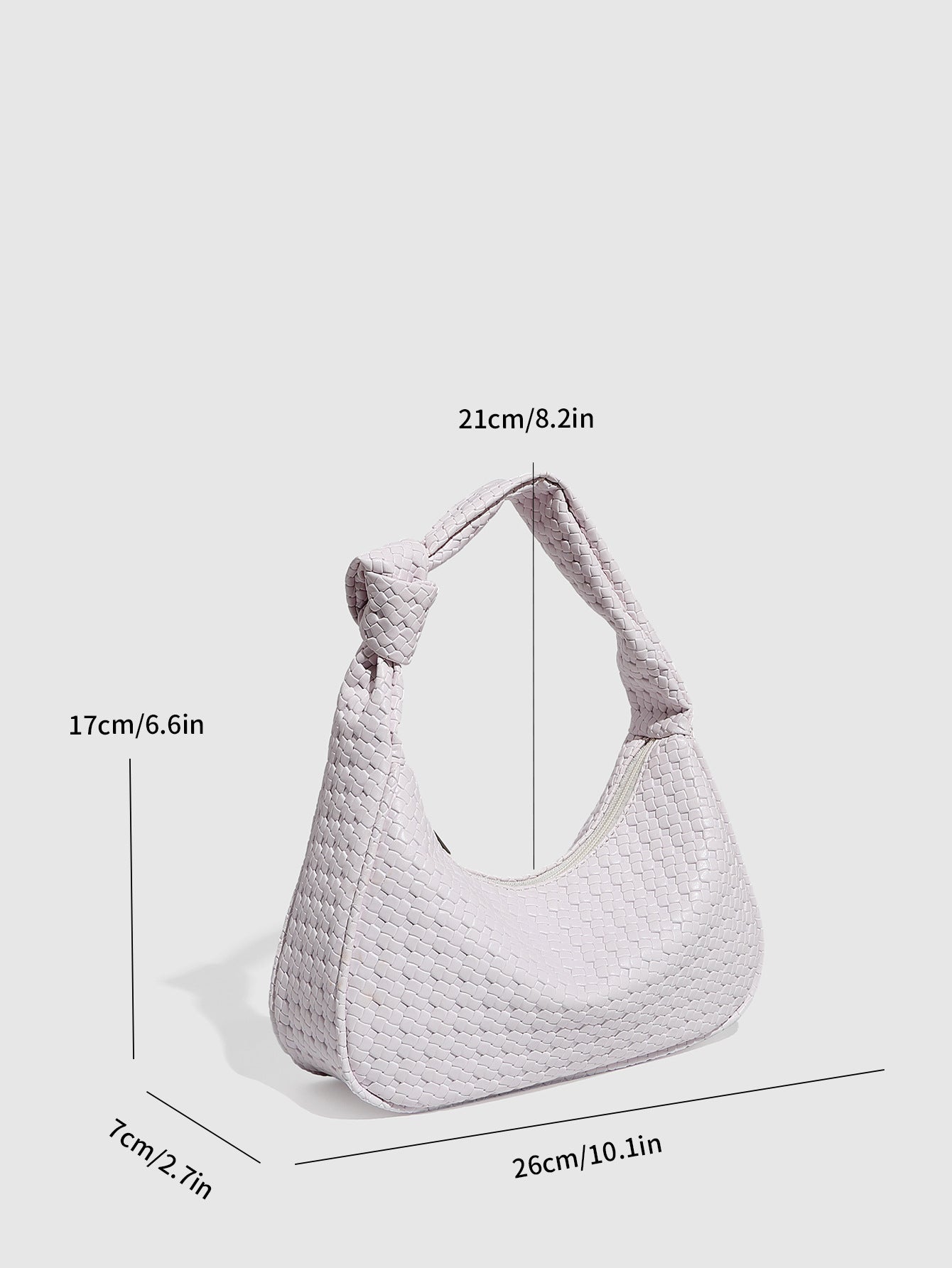 Fashion Solid Color Woven Handbag