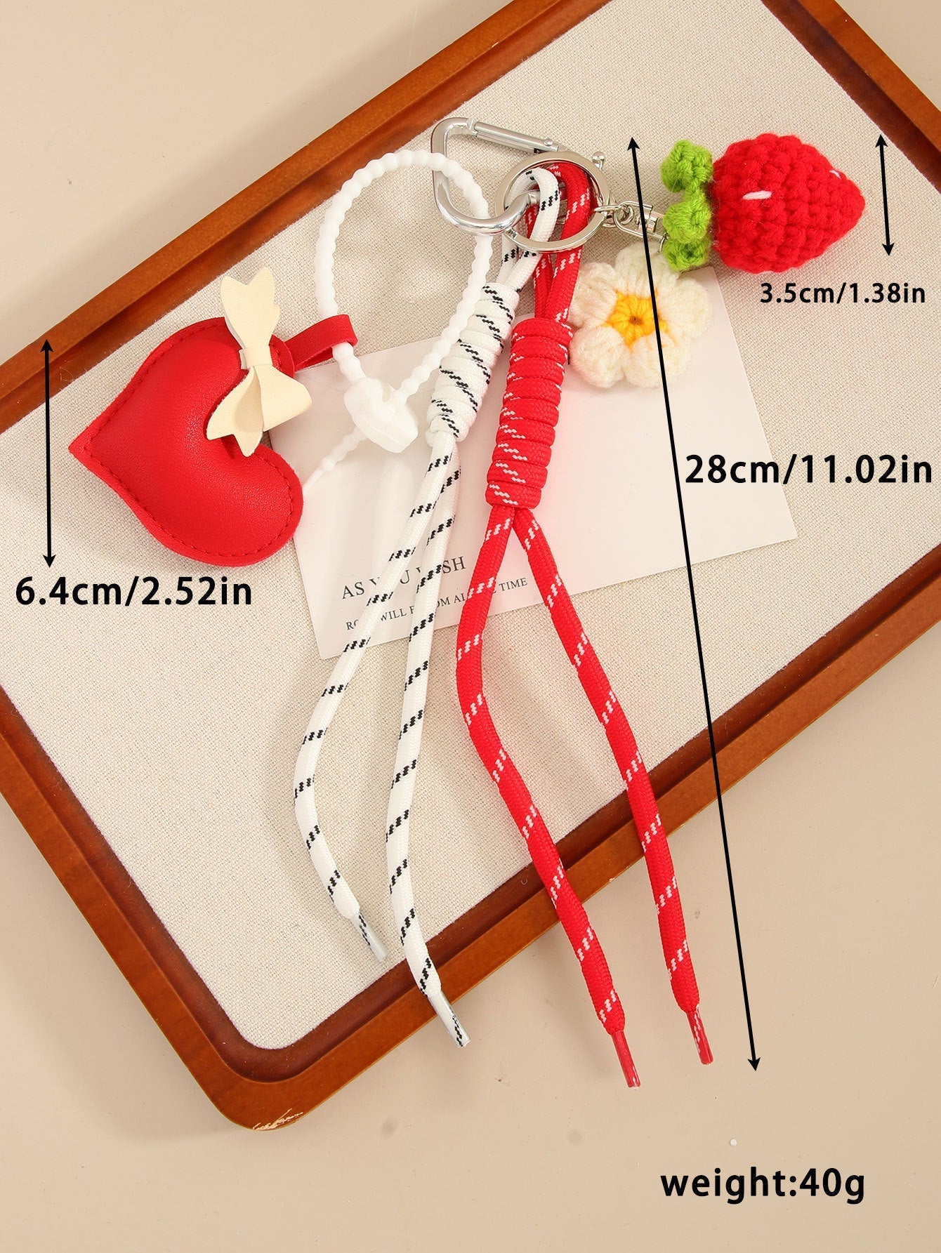 Strawberry Flower Rope Braided Bag Charms