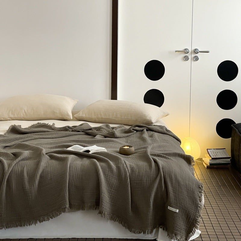 Cozy Waffle Weave Throw Blanket Bed Blanket