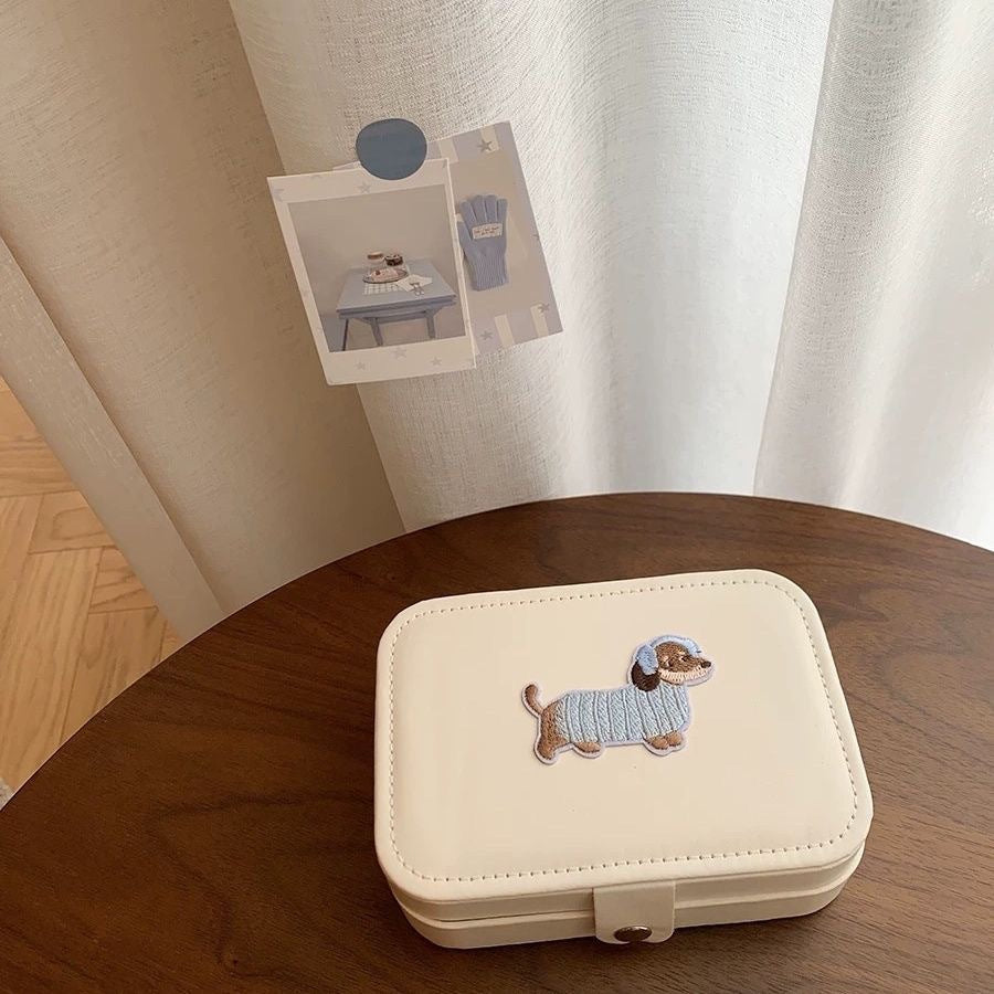 Cute Embroidered Large Capacity Jewelry Case