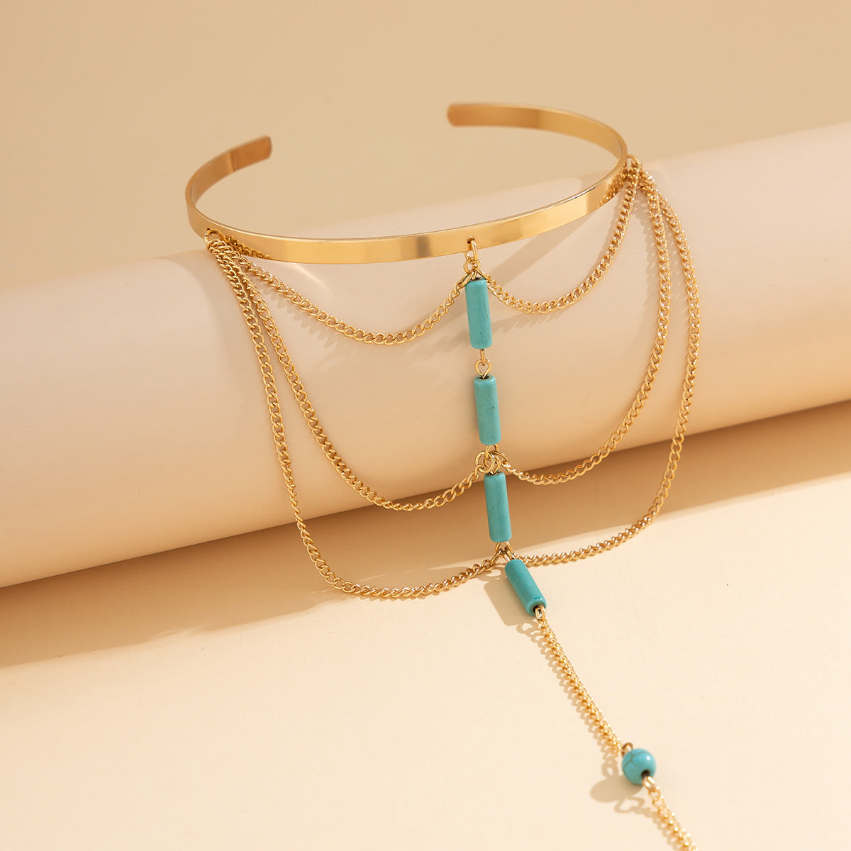 Turquoise Tassel Elegant Arm Cuff