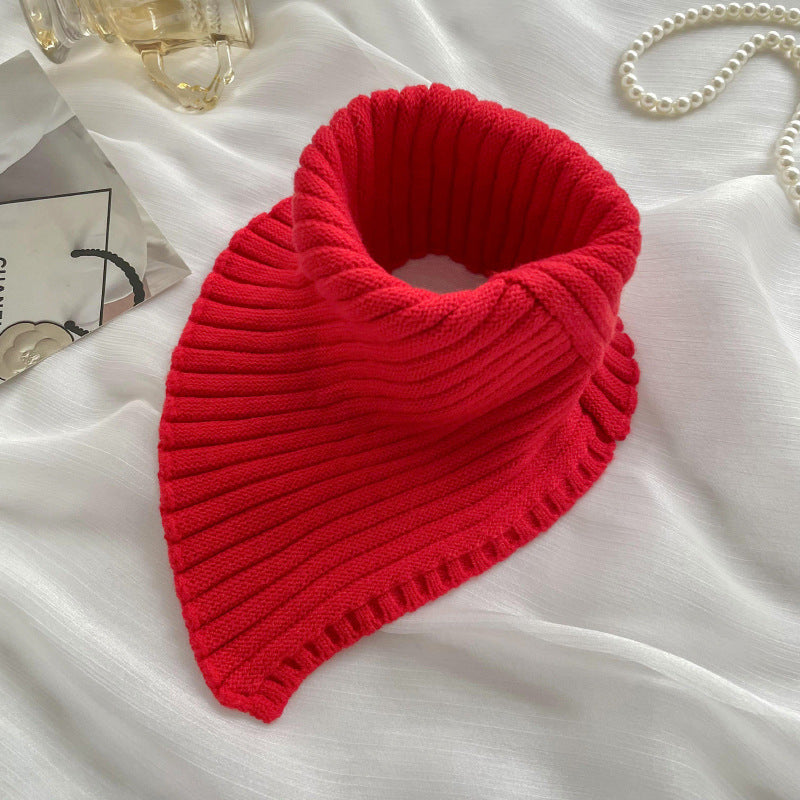 Solid Color High Collar Warm Knit Scarve