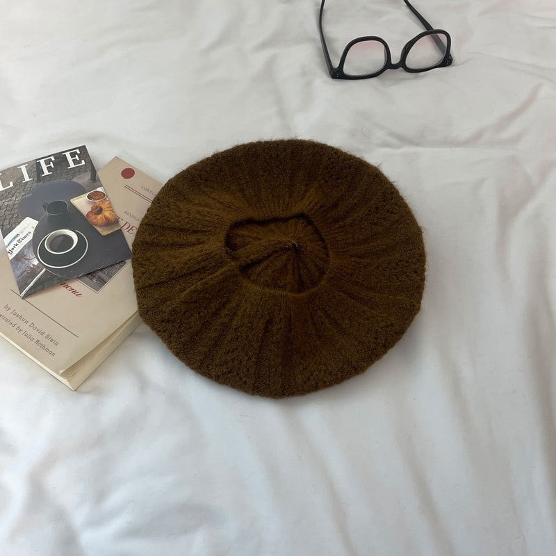 Lace Jacquard Knit Beret